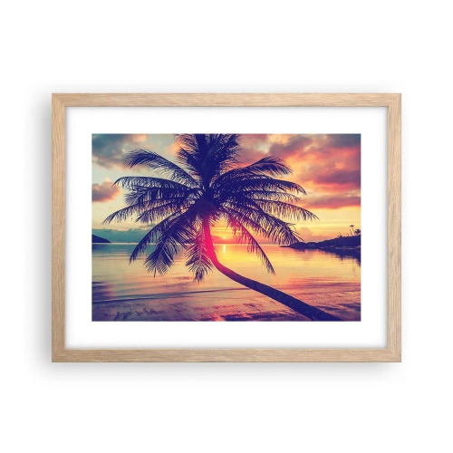 Poster in cornice rovere chiaro - Sera sotto le palme - 40x30 cm