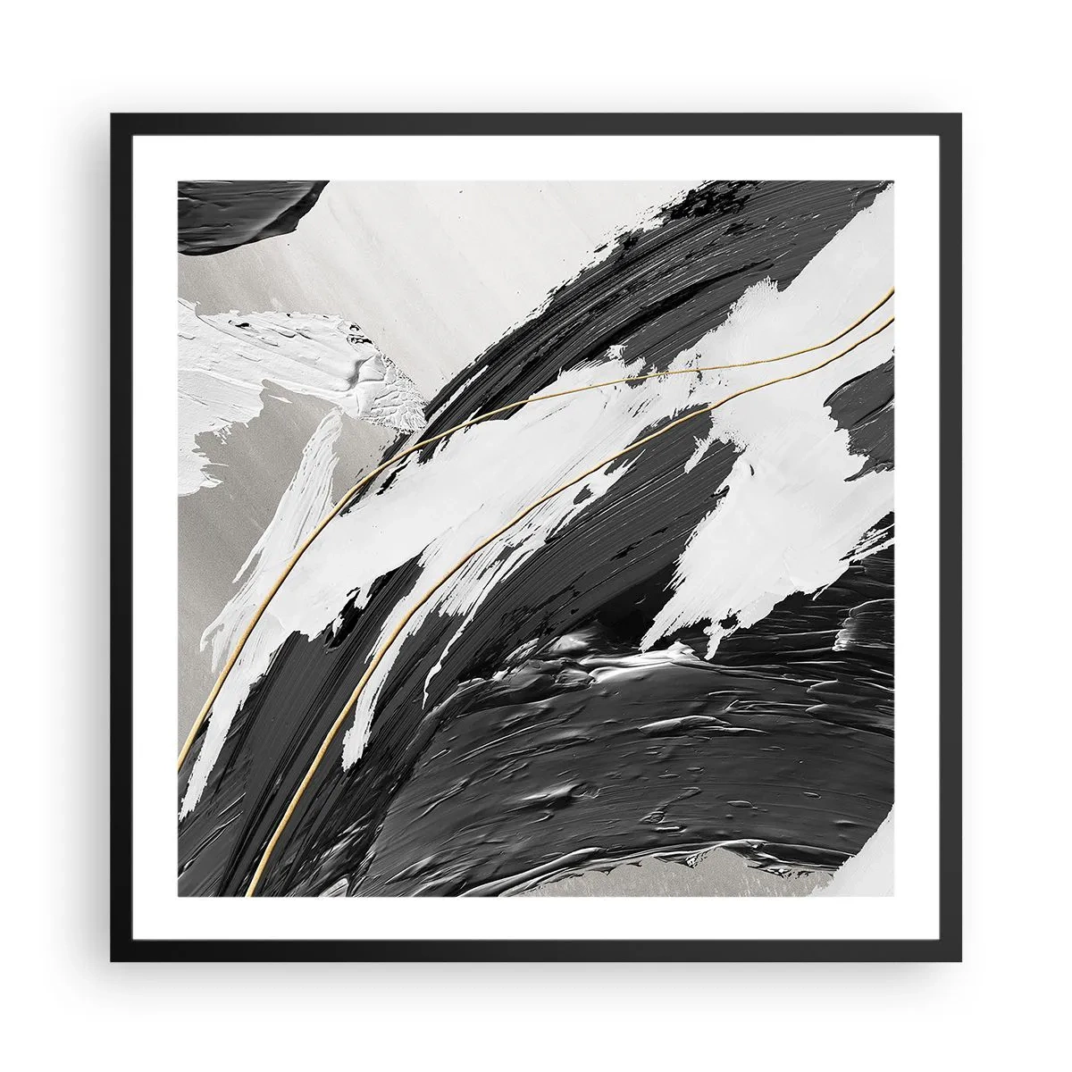Poster in cornice nera - Astrazione con sfarzo - 60x60 cm
