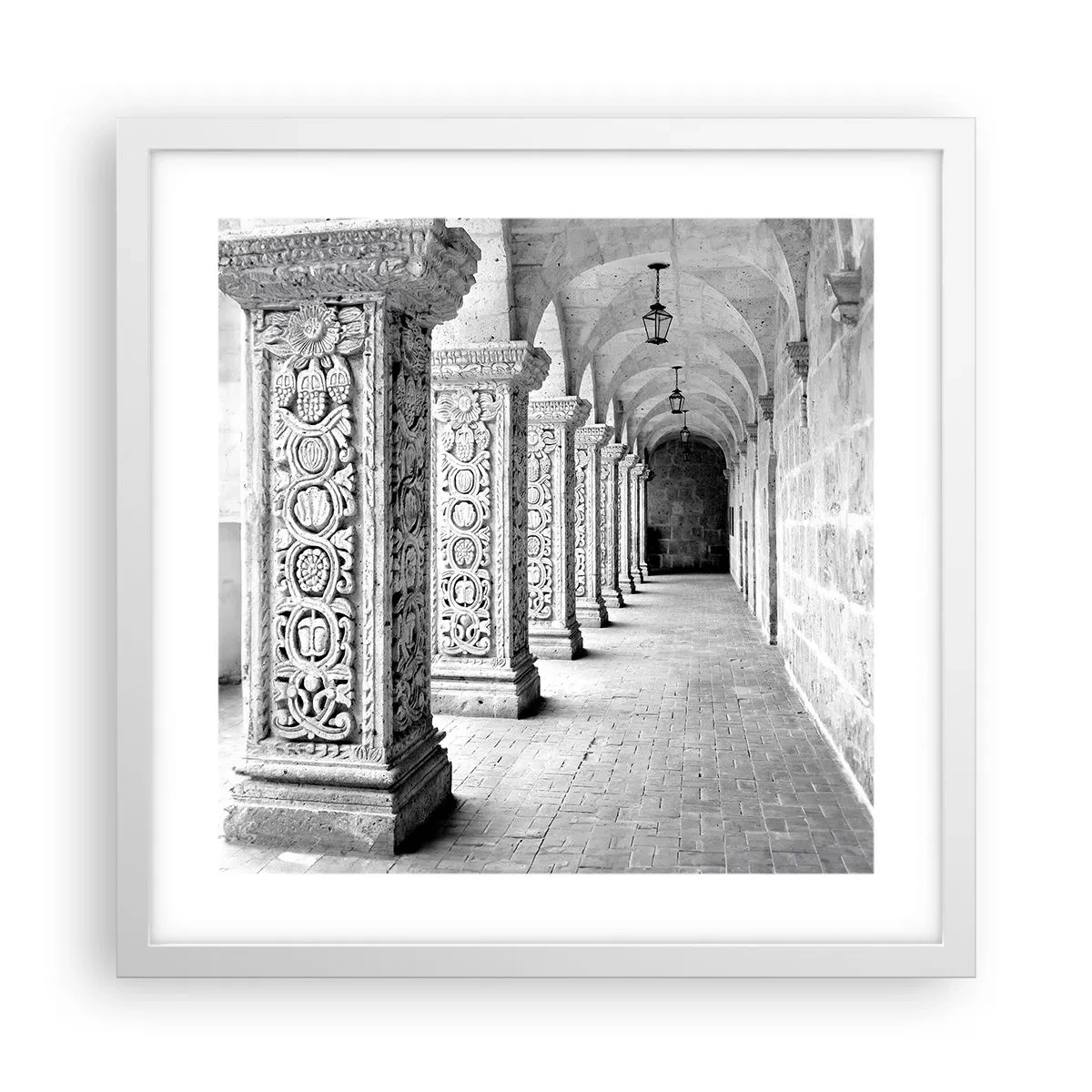 Poster in cornice bianca - Dove porterà? - 40x40 cm