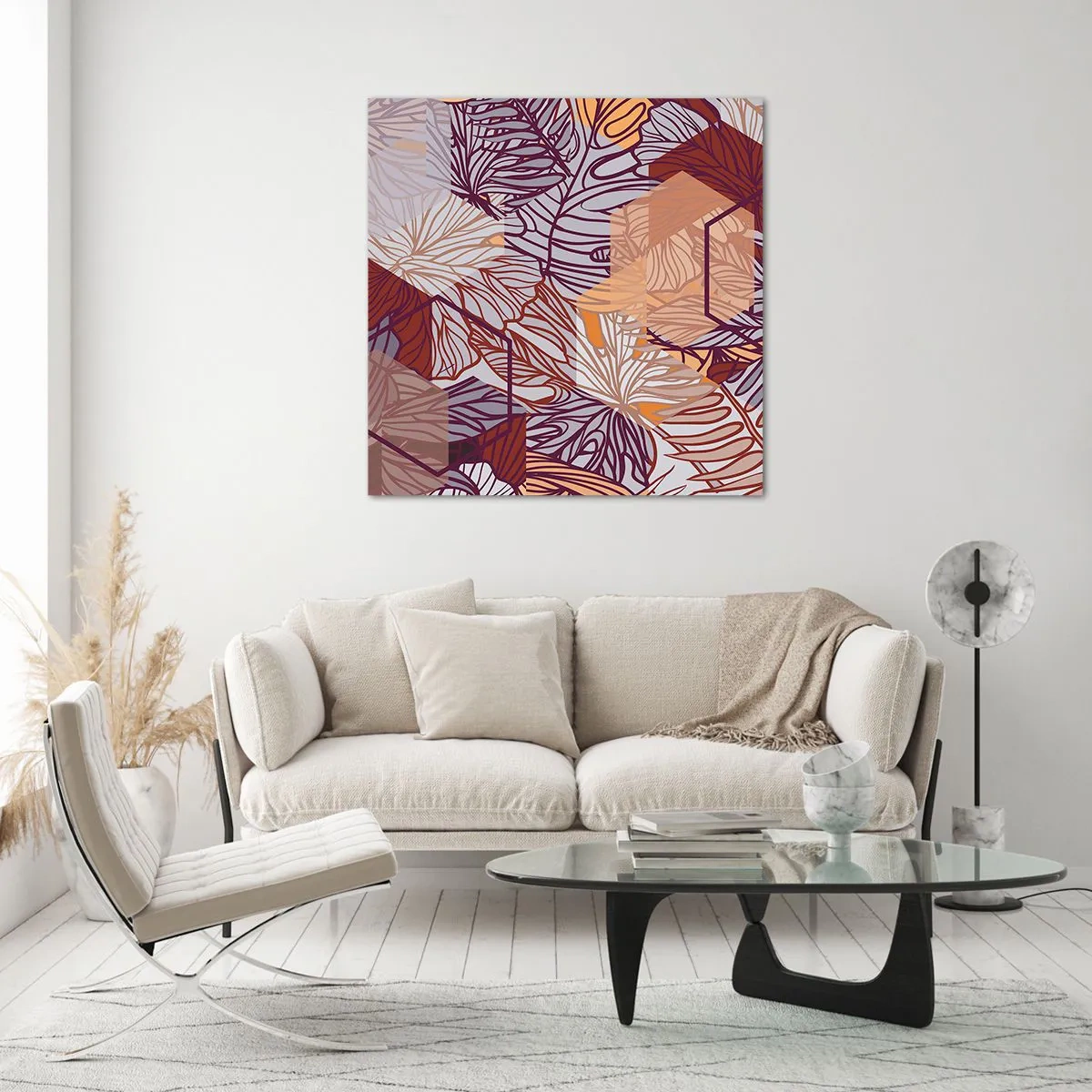 Quadro su vetro - Legame impossibile di geometria e natura - 30x30 cm