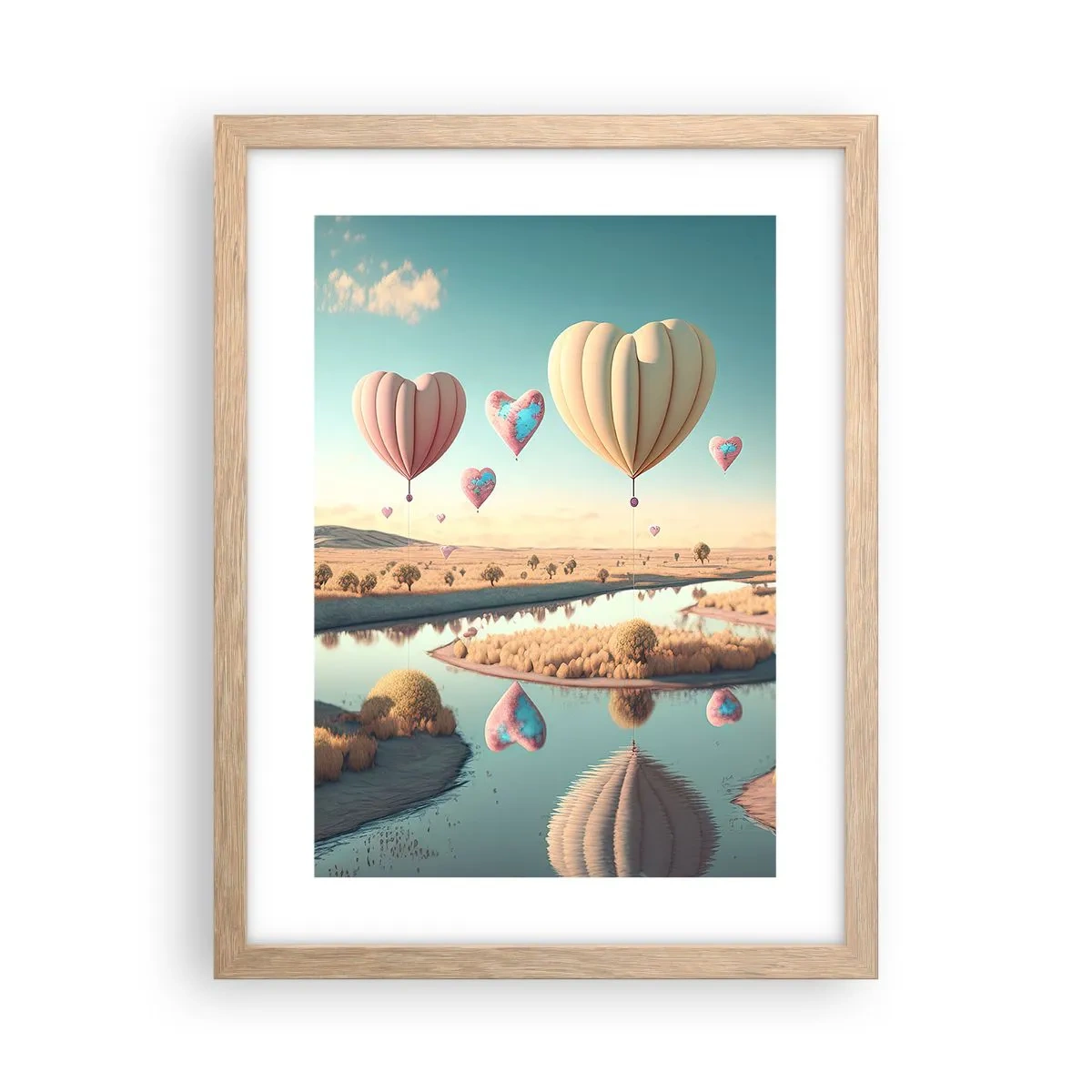 Poster in cornice rovere chiaro - L'amore permette di volare - 30x40 cm