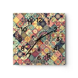 Orologio da parete - Orologio in Vetro - L'atmosfera del Marocco - 40x40 cm