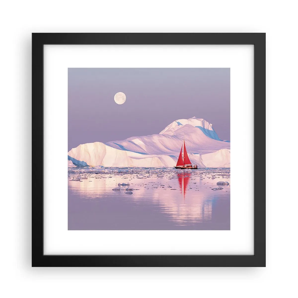 Poster in cornice nera - Calore della vela, gelo del ghiaccio - 30x30 cm