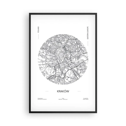 Poster in cornice nera - Anatomia di Cracovia - 61x91 cm