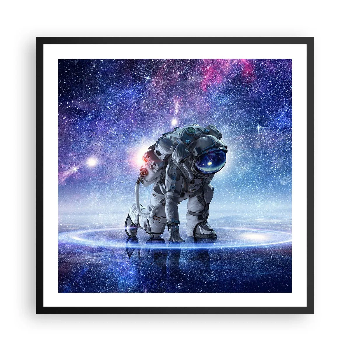 Poster in cornice nera - Il cielo stellato sopra di me - 60x60 cm
