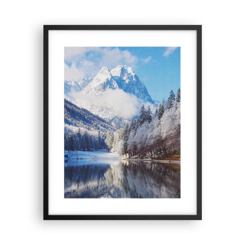 Poster in cornice nera - Il custode innevato - 40x50 cm