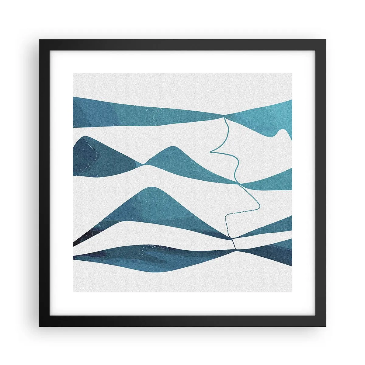 Poster in cornice nera - Astrazione: legame turchese - 40x40 cm