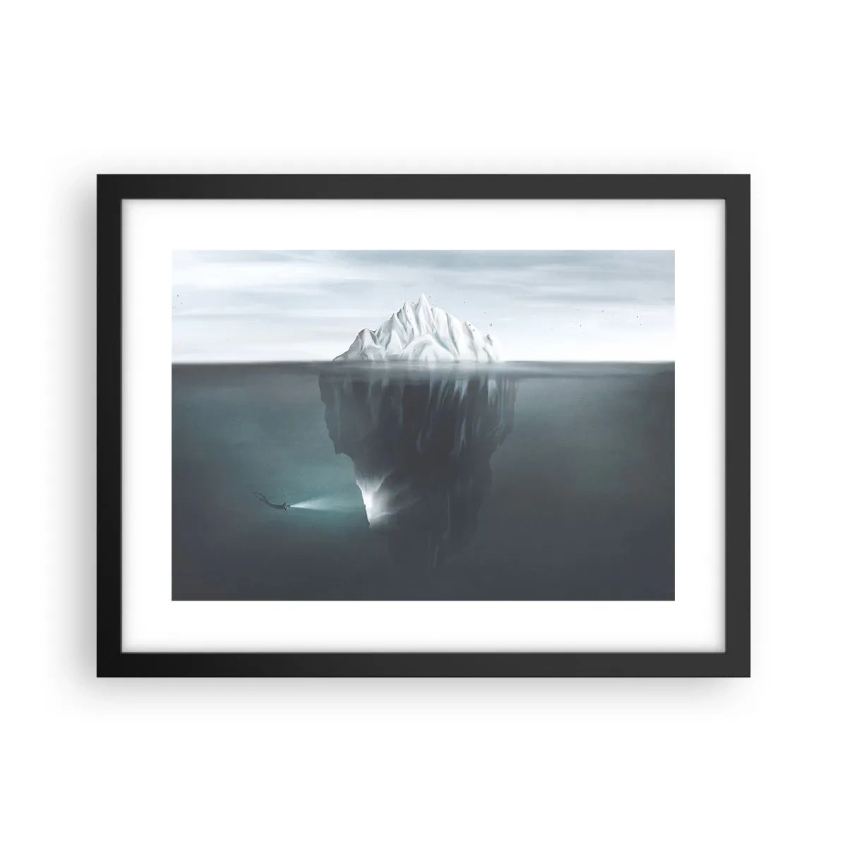 Poster in cornice nera - Mistero sottomarino - 40x30 cm