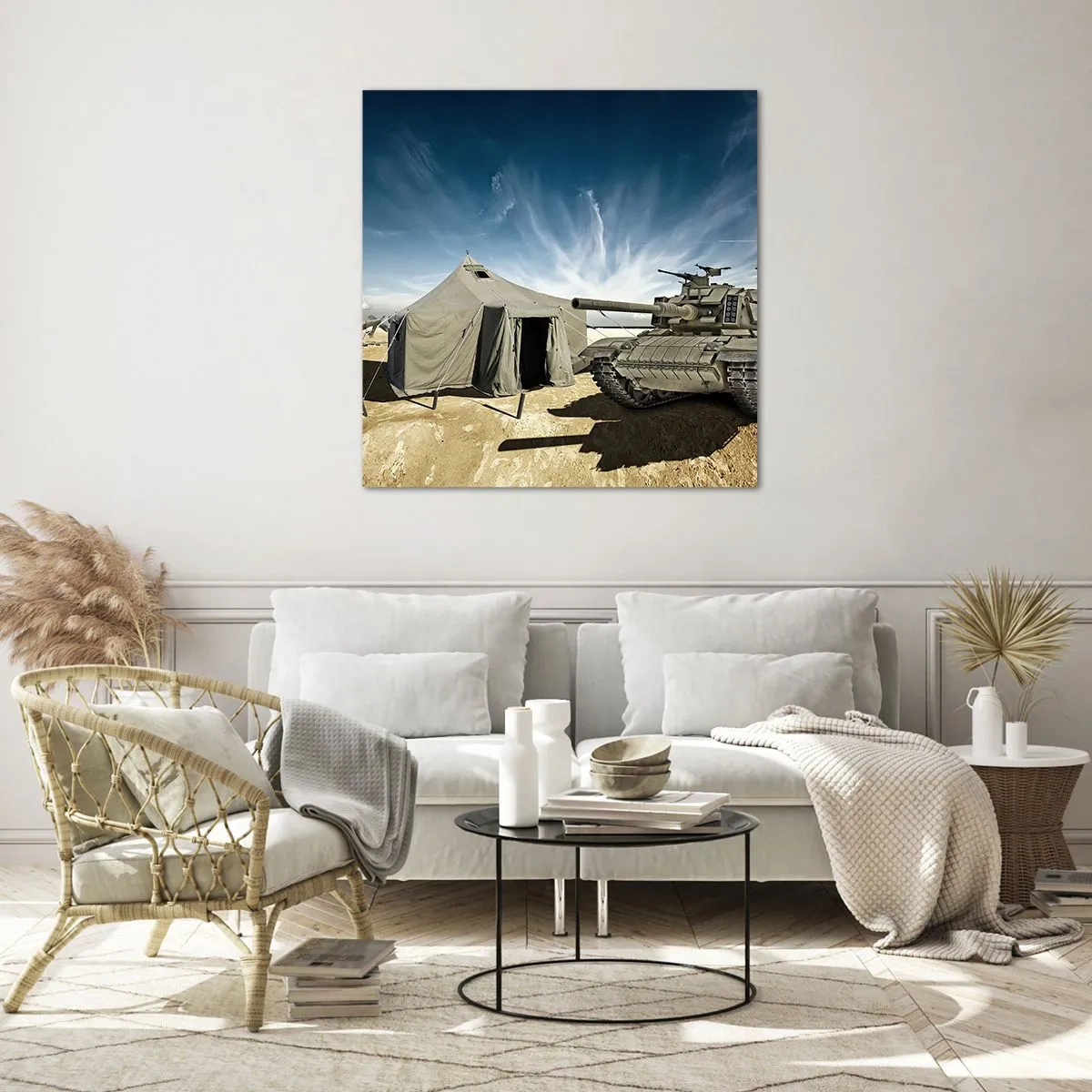 Quadro su vetro - Sogno militare - 40x40 cm