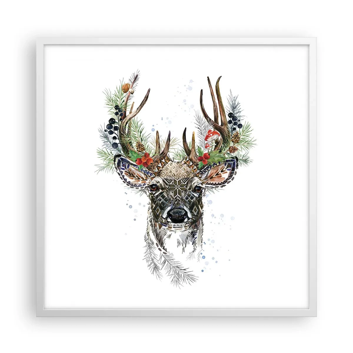 Poster in cornice bianca - Nell'abito della festa - 60x60 cm