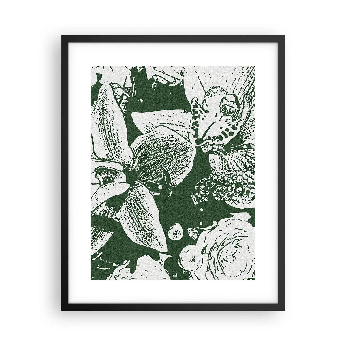 Poster in cornice nera - Bouquet: il mondo del verde - 40x50 cm