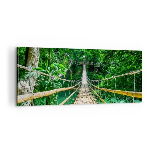 Quadro su tela - Stampe su Tela - Ponte sospeso sopra il verde - 100x40 cm