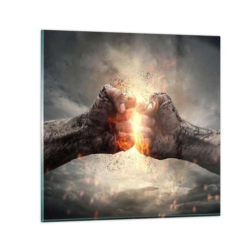 Quadro su vetro - Pronto alla battaglia - 30x30 cm