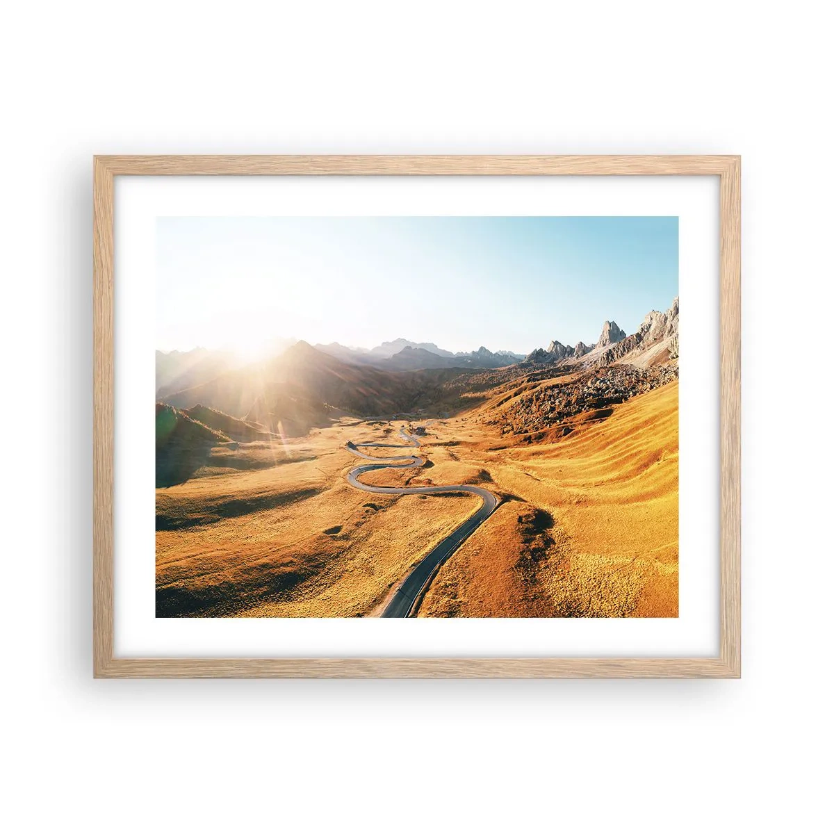 Poster in cornice rovere chiaro - Nella valle dorata - 50x40 cm