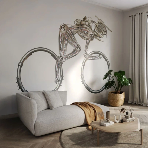 Fotomurali Premium Canvas - Macchina perfetta - Astrazione, Bicicletta, Grafica - 450x315 cm