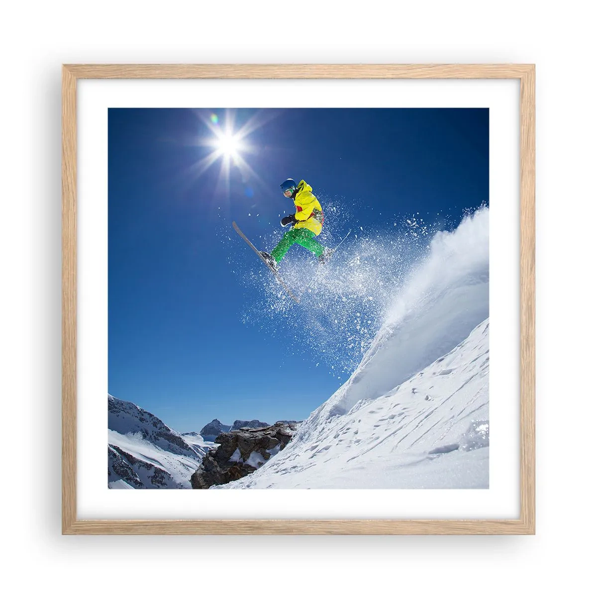 Poster in cornice rovere chiaro - Ballando con i monti - 50x50 cm