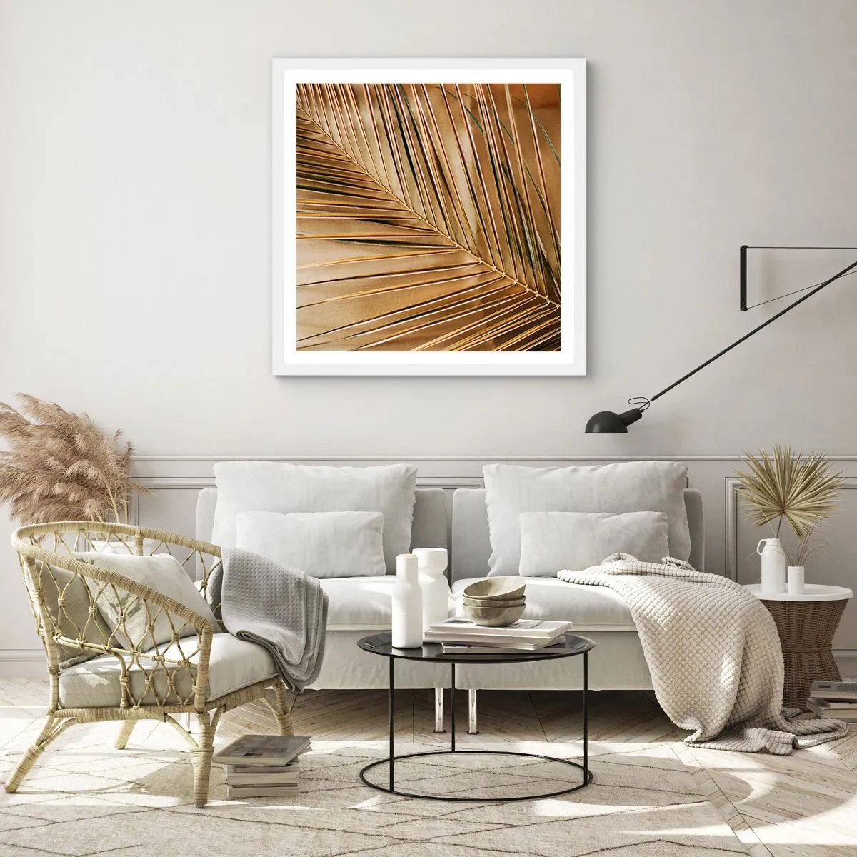 Poster in cornice bianca - Colonnato naturale - 40x40 cm