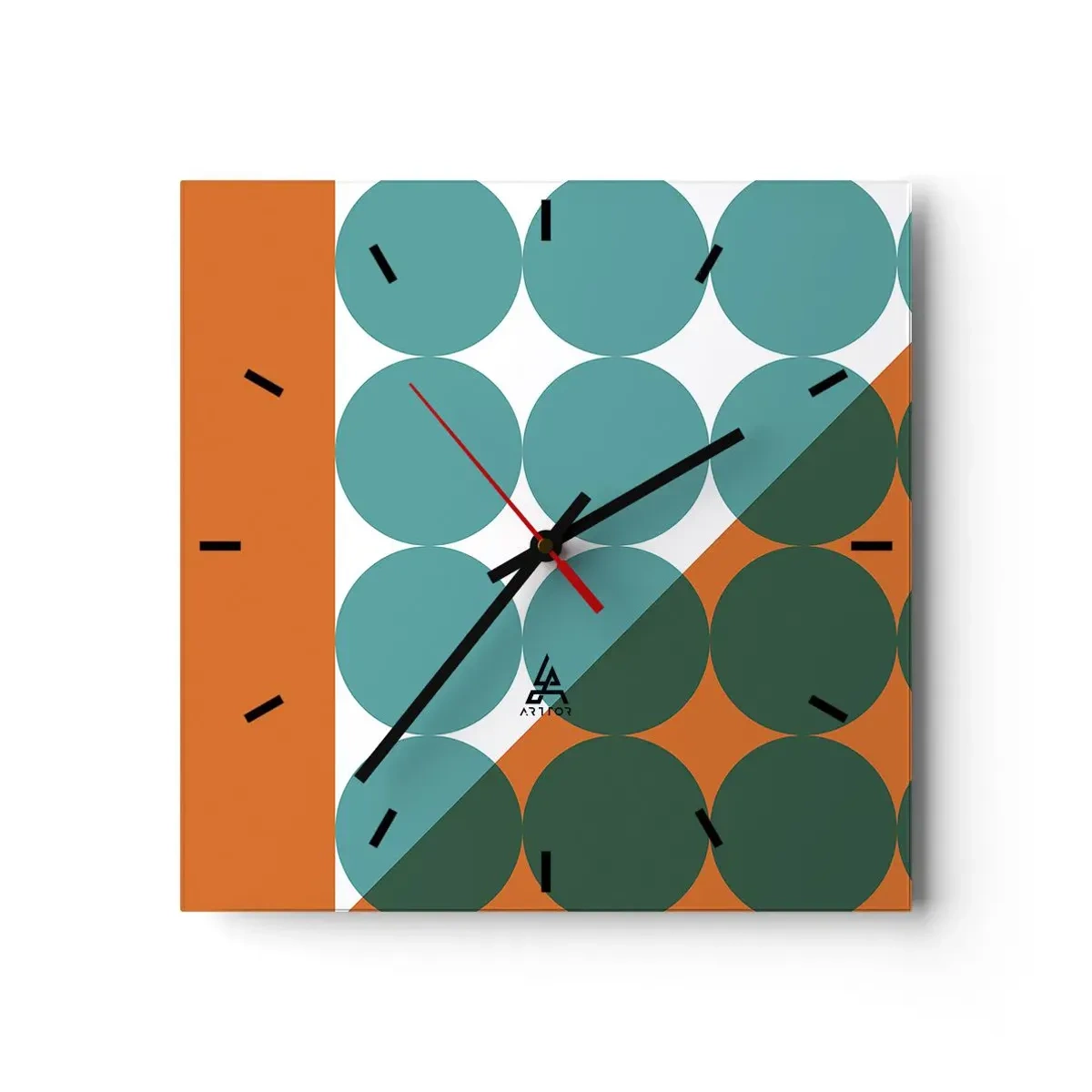 Orologio da parete - Orologio in Vetro - In alto obliquo - 40x40 cm