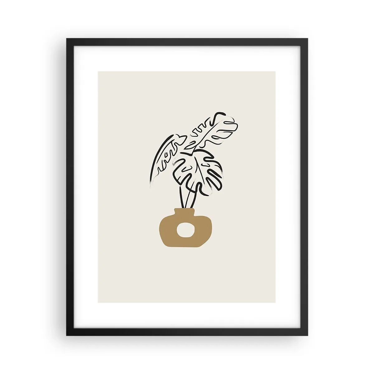 Poster in cornice nera - Monstera: ornamento della casa - 40x50 cm