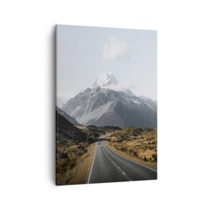 Quadro su tela - Stampe su Tela - Una strada in montagna circondata da un paesaggio pittoresco - 50x70cm - Via verso il cuore dei monti - Decorazione murale moderna per soggiorno e camera da letto ARTTOR