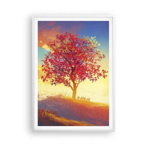 Poster in cornice bianca - Pellegrino alla meta - 70x100 cm