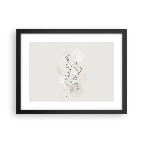 Poster in cornice nera - Intrecciati in un abbraccio - 40x30 cm