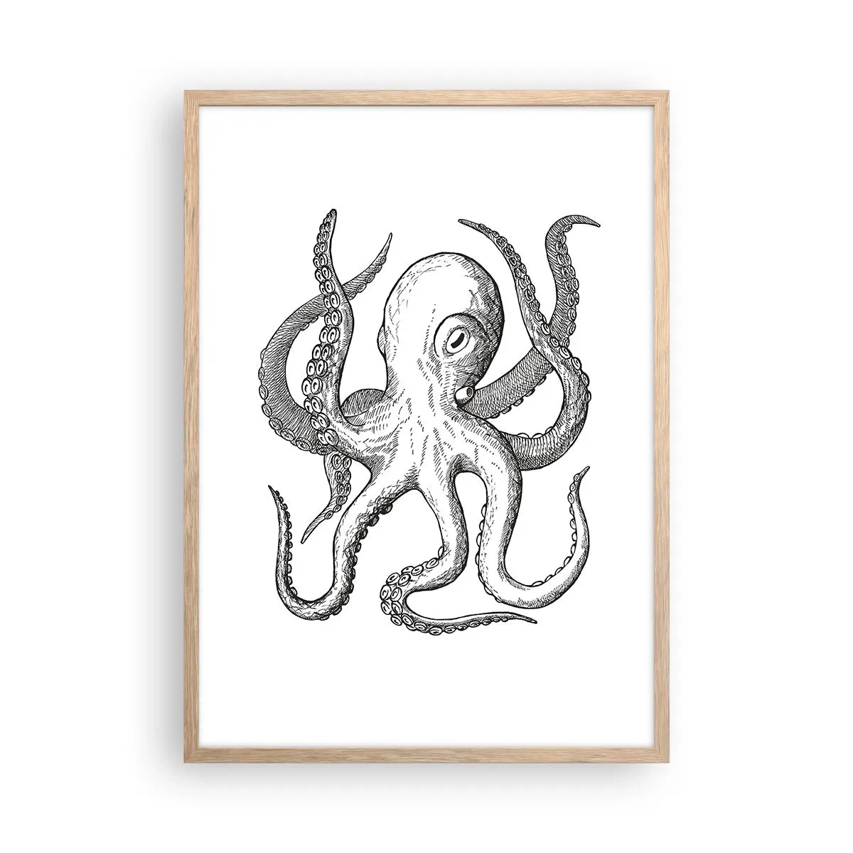 Poster in cornice rovere chiaro - Ballando con le onde - 50x70 cm