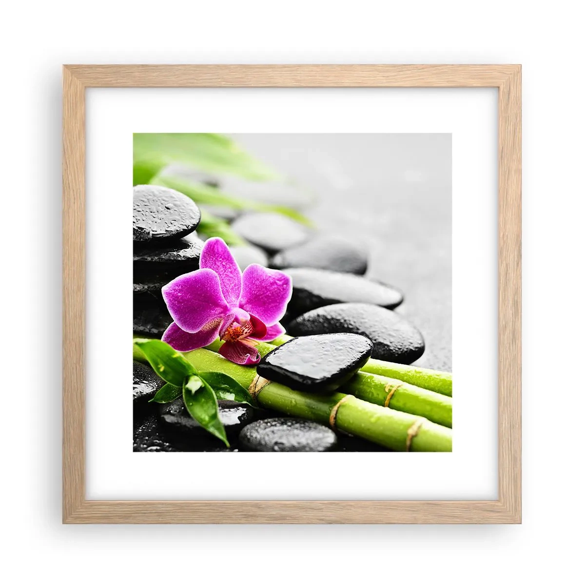 Poster in cornice rovere chiaro - Un tranquillo equilibrio - 30x30 cm