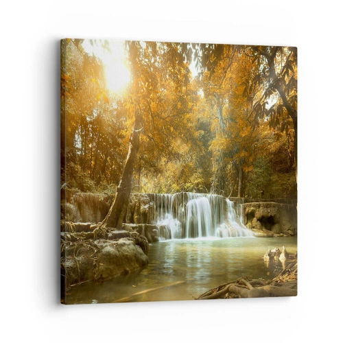 Quadro su tela - Stampe su Tela - Cascata nel parco - 30x30 cm