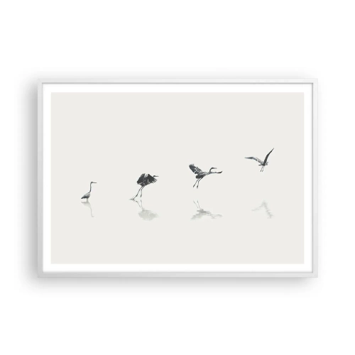 Poster in cornice bianca - Quattro semplici passi - 100x70 cm