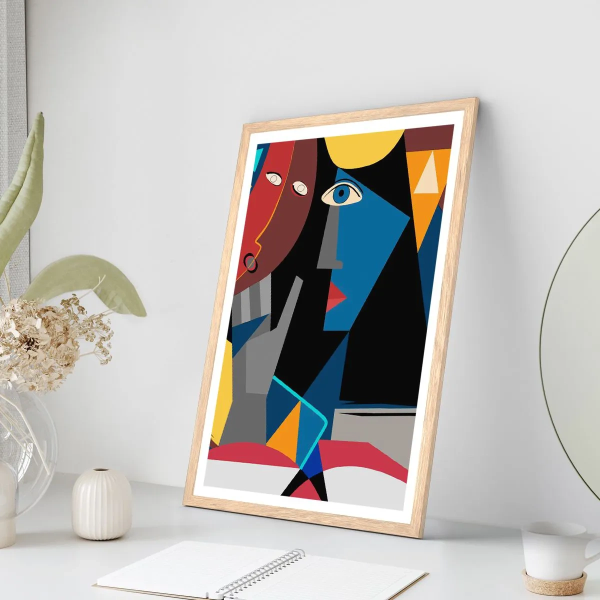 Poster in cornice rovere chiaro - Dialogo di cubisti - 70x100 cm