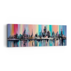 Quadro su tela - Stampe su Tela - Fluttuare alle luci della notte - 90x30 cm