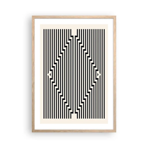 Poster in cornice rovere chiaro - Illusione geometrica - 50x70 cm