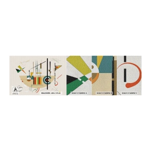 Campione di Fotomurale Premium Canvas - E il mondo ride - Astrazione, Pezzo, Forme - 100x30 cm