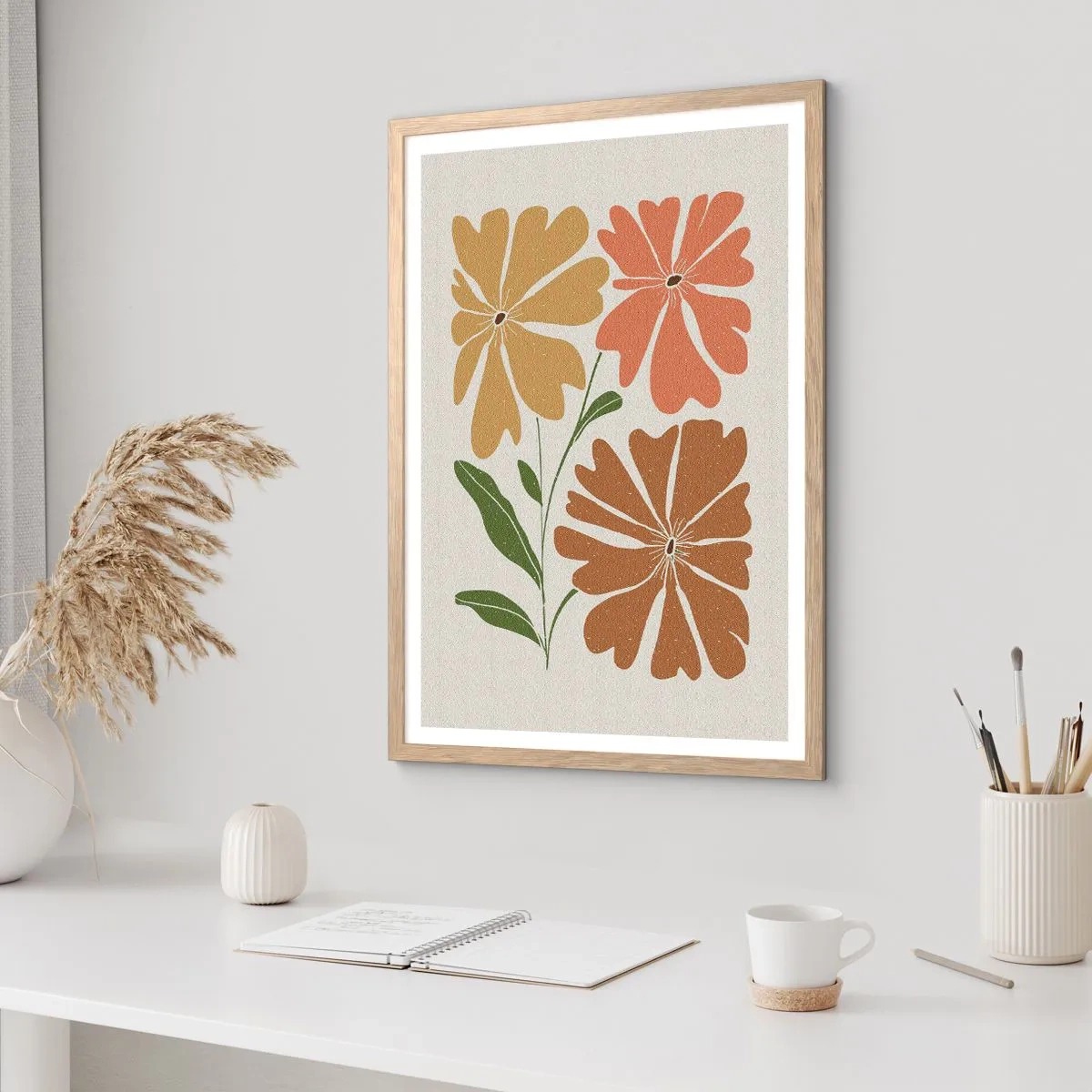 Poster in cornice rovere chiaro - Natura e geometria - 70x100 cm