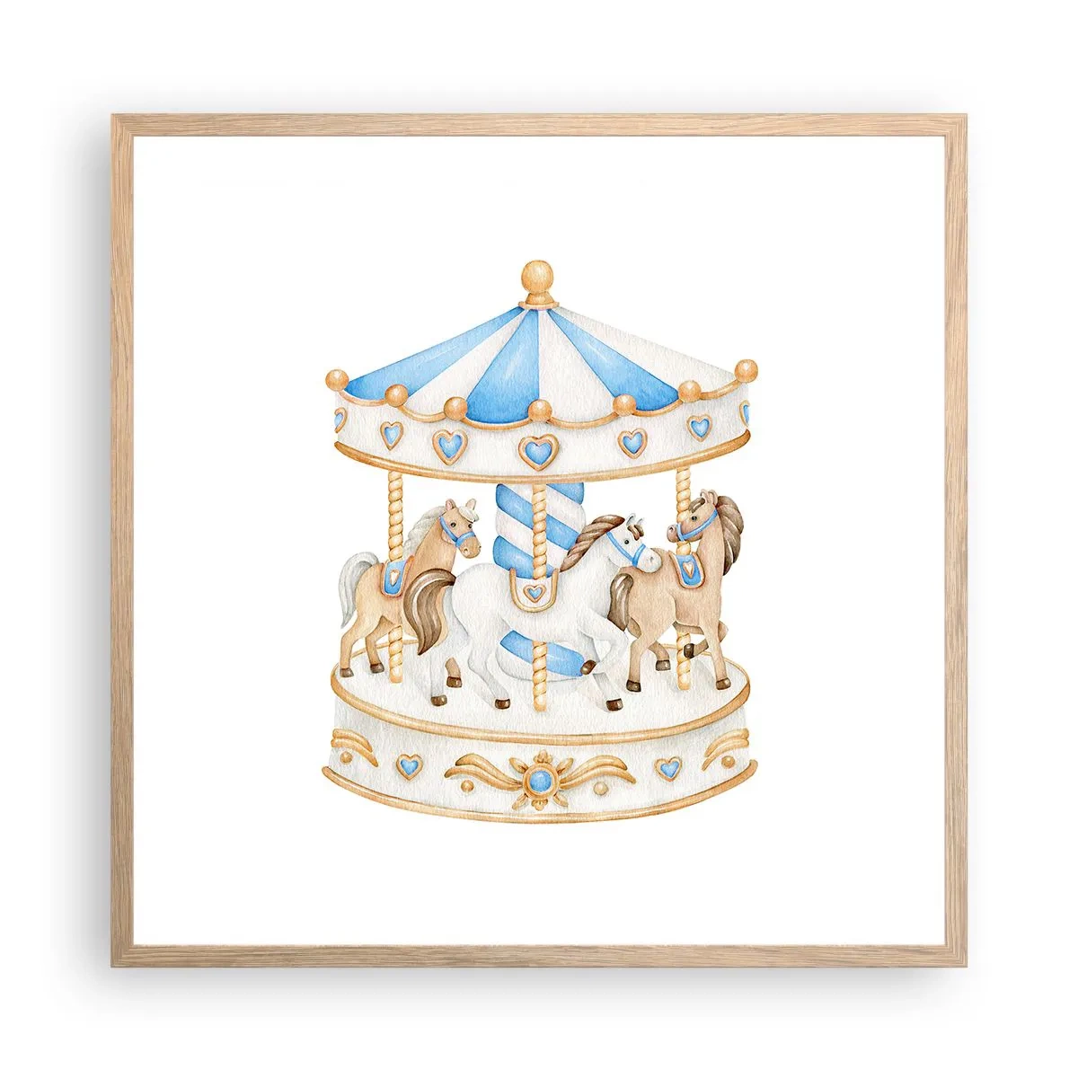 Poster in cornice rovere chiaro - Dolce infanzia - 60x60 cm