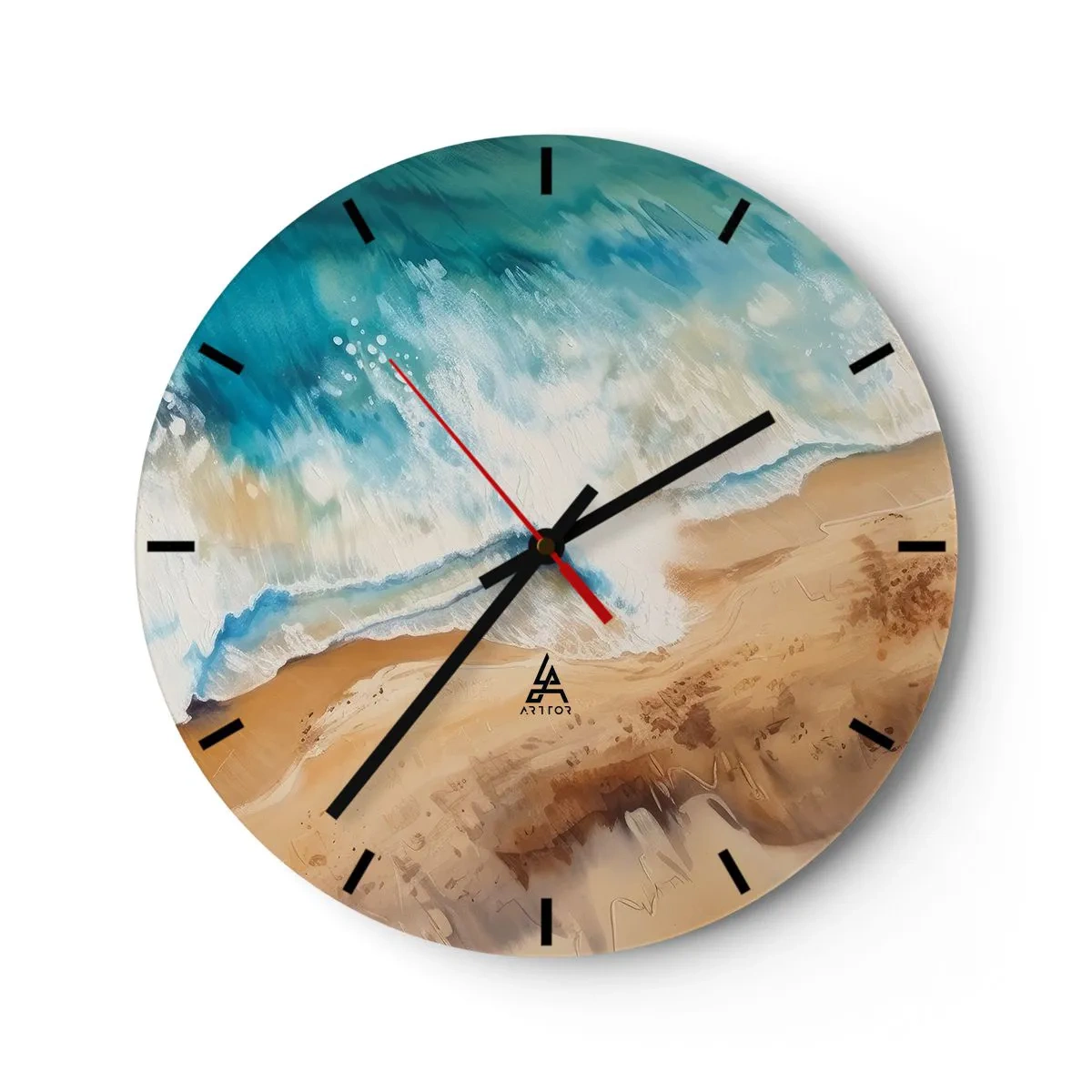 Orologio da parete - Orologio in Vetro - L'onda che ritorna - 40x40 cm