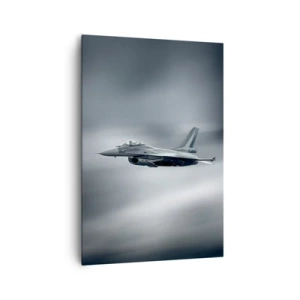 Quadro su tela - Stampe su Tela - Un aereo da caccia in volo contro un cielo nuvoloso - 70x100cm - Lanci la sfida? - Decorazione murale moderna per soggiorno e camera da letto ARTTOR