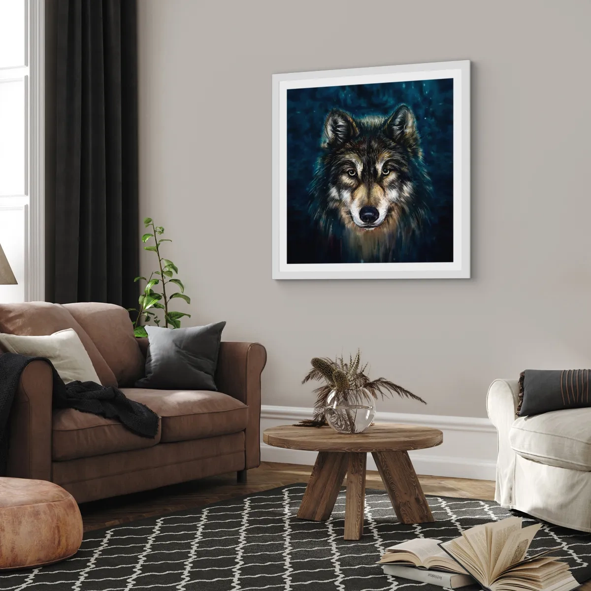 Poster in cornice bianca - Alfa? E omega - 40x40 cm