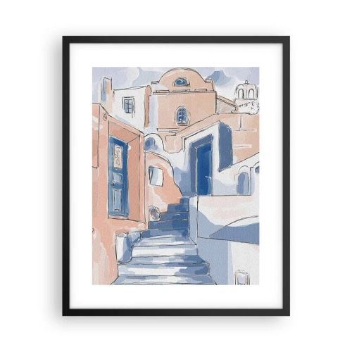 Poster in cornice nera - Città esotica - 40x50 cm