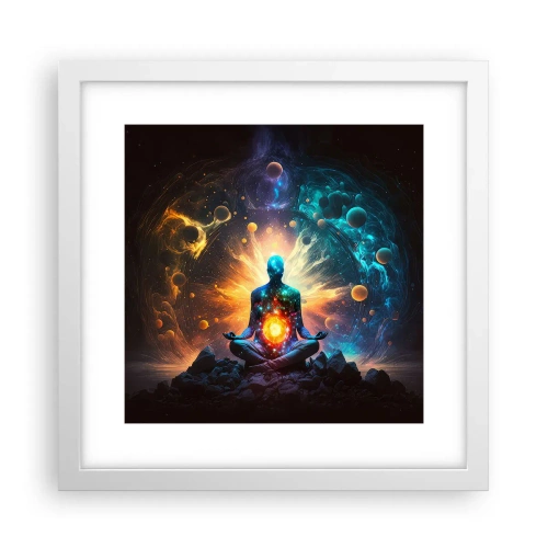 Poster in cornice bianca - Pace cosmica - 30x30 cm