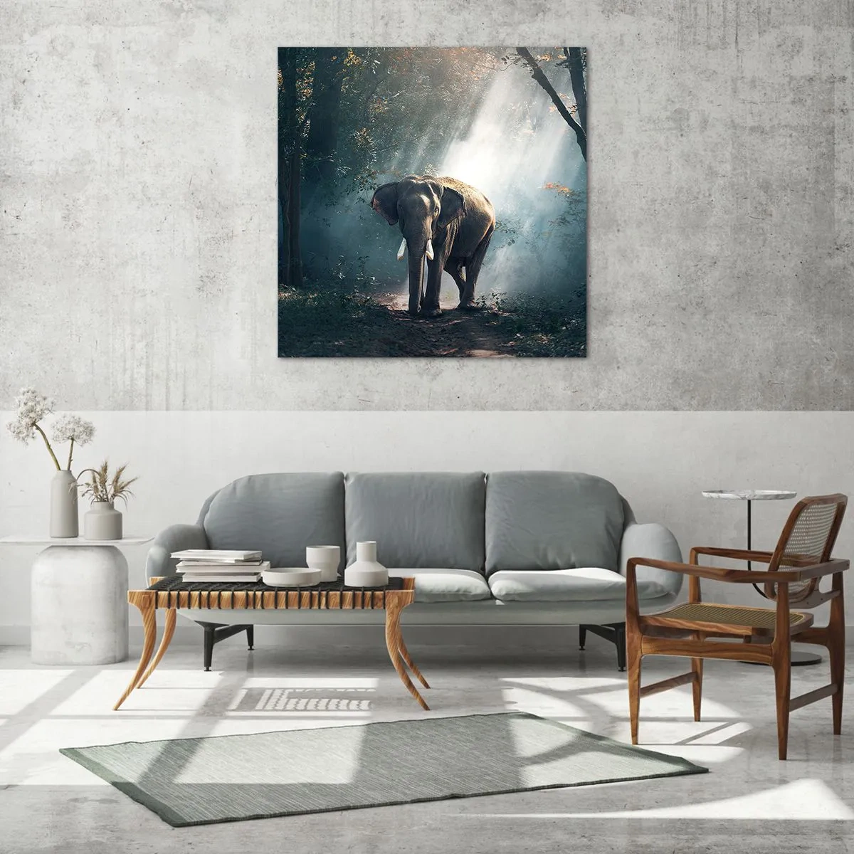 Quadro su vetro - Tranquilla passeggiata - 40x40 cm