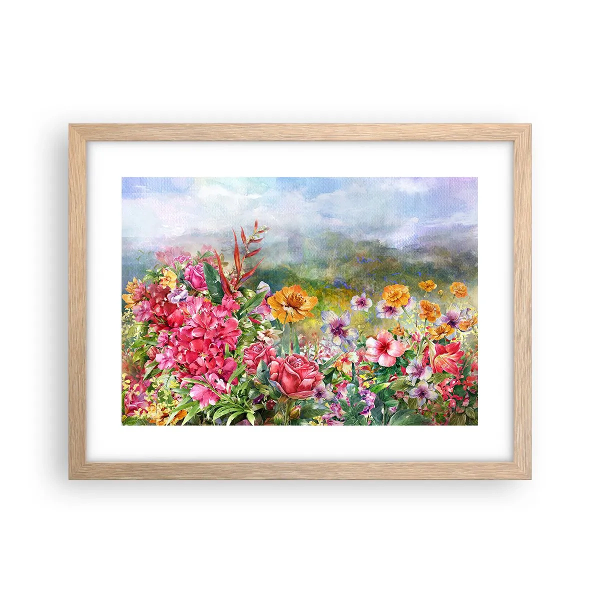 Poster in cornice rovere chiaro - Il giardino impazzito - 40x30 cm