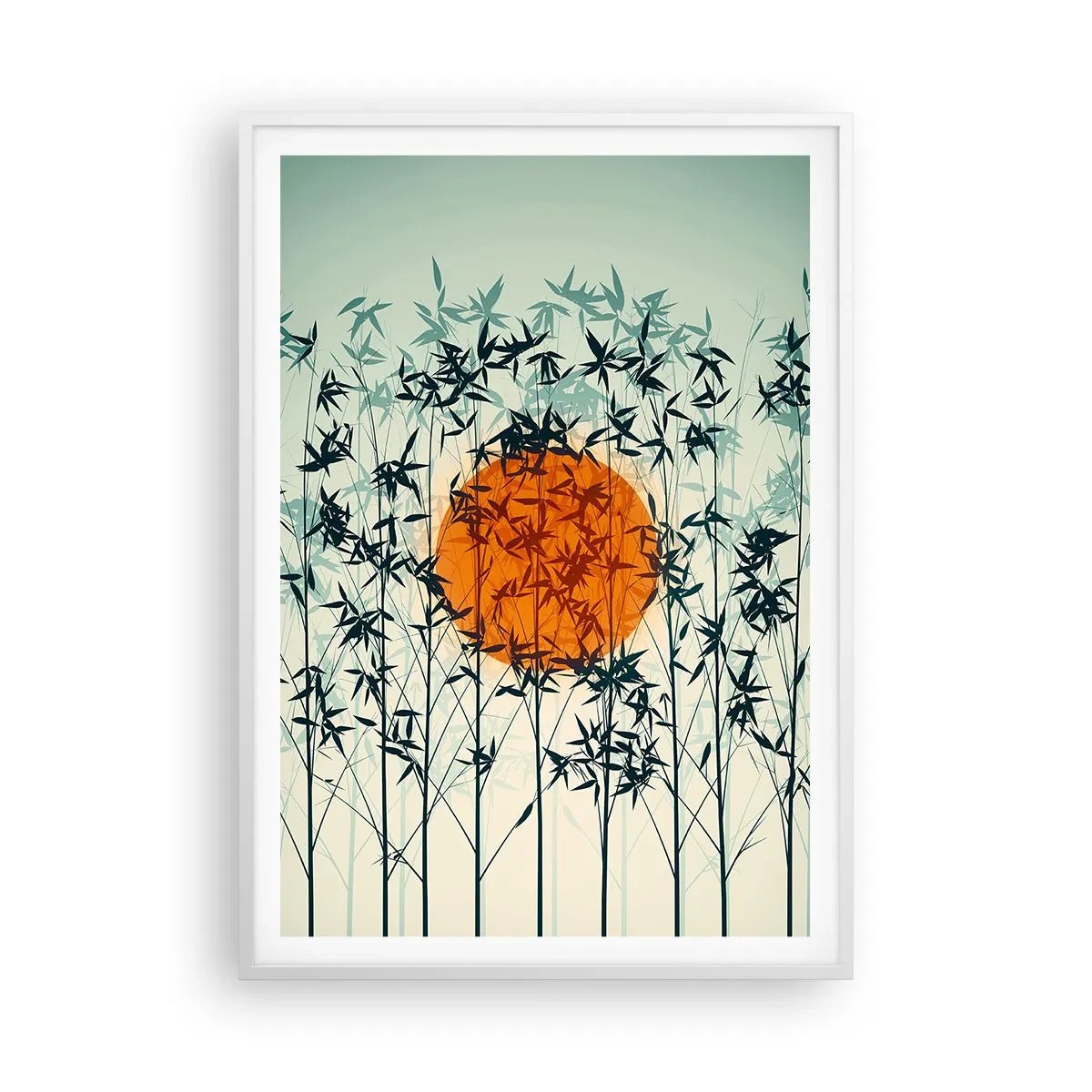 Poster in cornice bianca - Sole giapponese - 70x100 cm