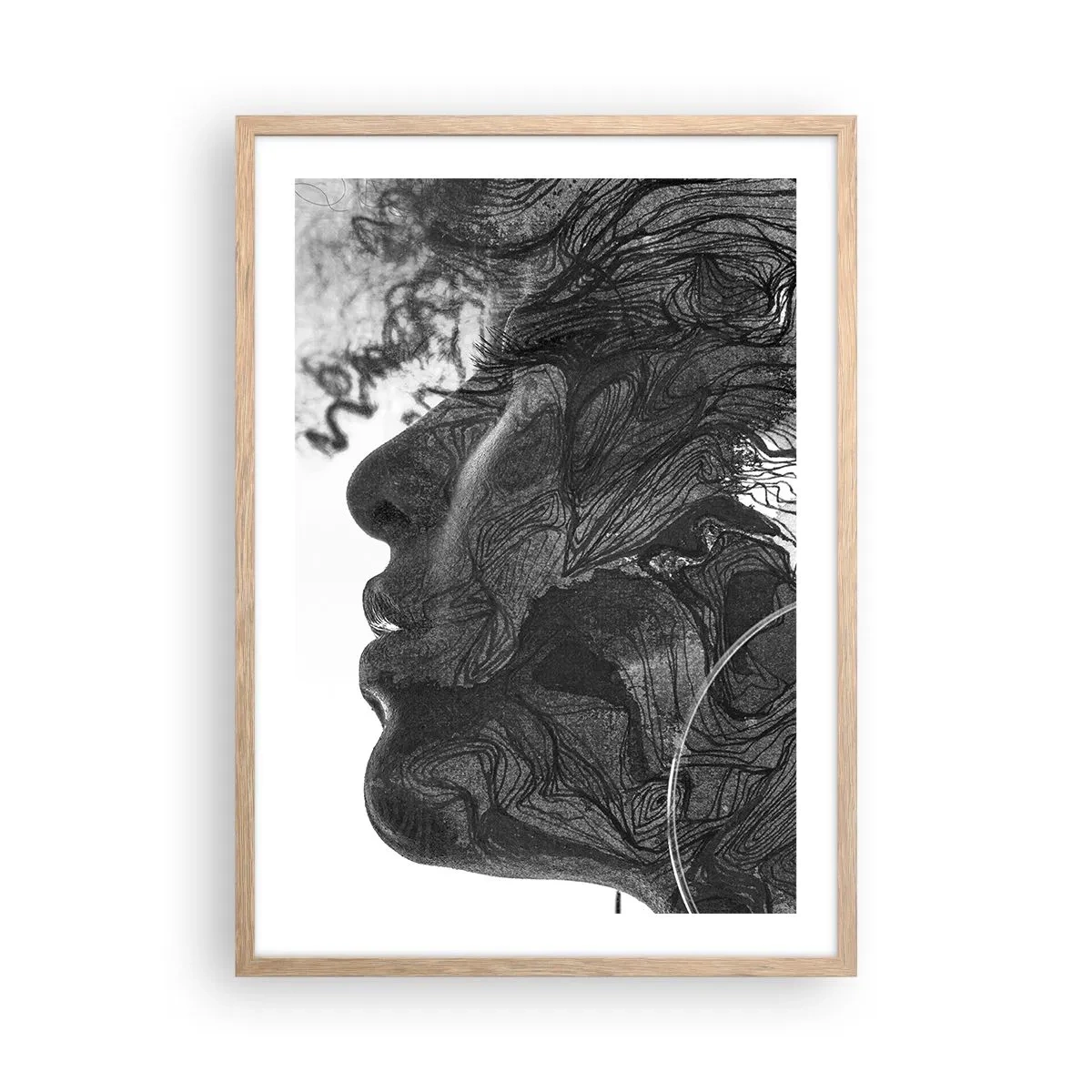 Poster in cornice rovere chiaro - Aggrovigliata nei sogni - 50x70 cm