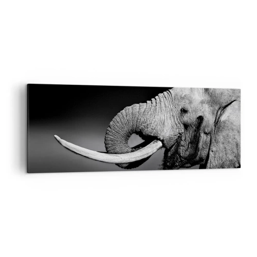 Quadro su tela - Stampe su Tela - Ritratto in bianco e nero di un elefante di profilo - 140x50cm - Si, adesso va bene - Decorazione murale moderna per soggiorno e camera da letto ARTTOR