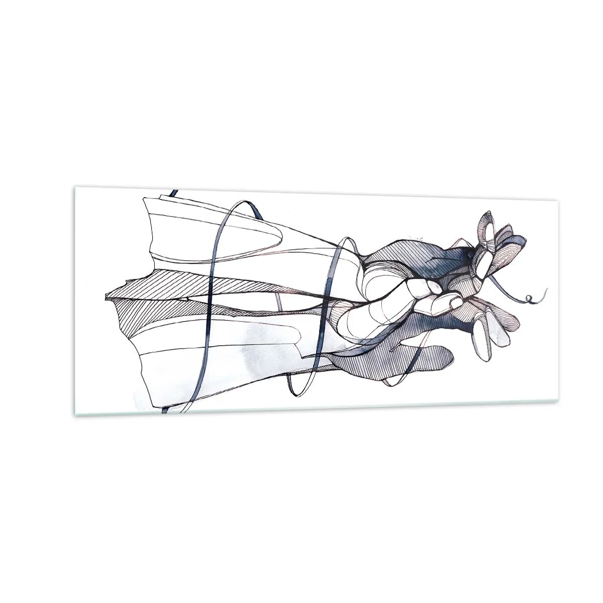 Quadro su vetro - Studio del tocco - 100x40 cm