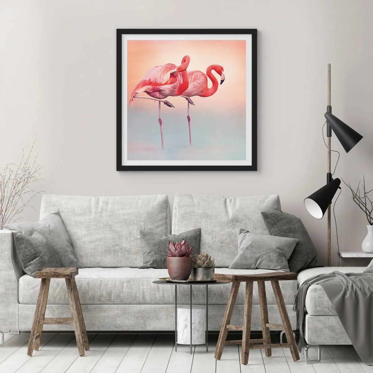 Poster in cornice nera - Nel colore del sole al tramonto - 40x40 cm