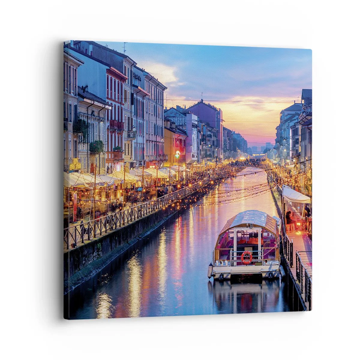 Quadro su tela - Stampe su Tela - Sera di luce e di divertimento - 30x30 cm