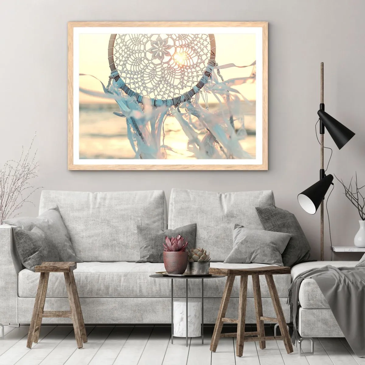 Poster in cornice rovere chiaro - Totem di pizzo - 91x61 cm